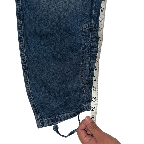 Free People We The Free Oasis Denim Crop Jeans Blue Size 28 - Act. 30x24” - Picture 5 of 10